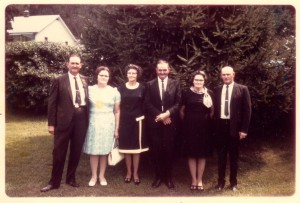 Dad, Robert Cox with adult brothers and sisters 